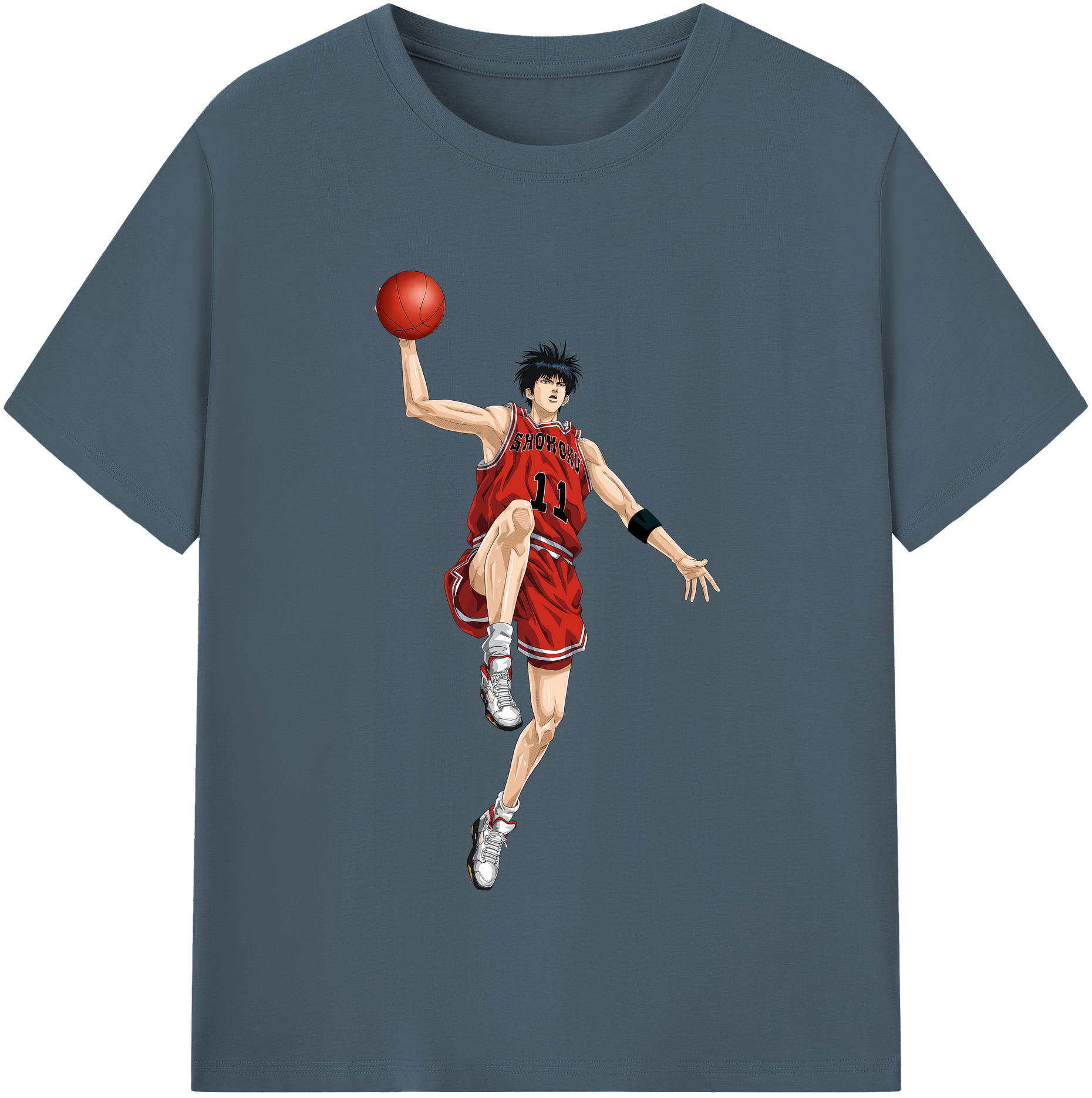 SLAM DUNK／スラムダンク 綿100％半袖Tシャツ（フロントプリント）